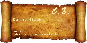 Opris Bianka névjegykártya